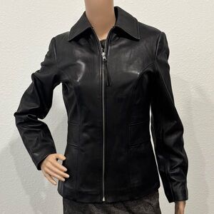 Express Women’s Genuine Leather Black Jacket Size 6